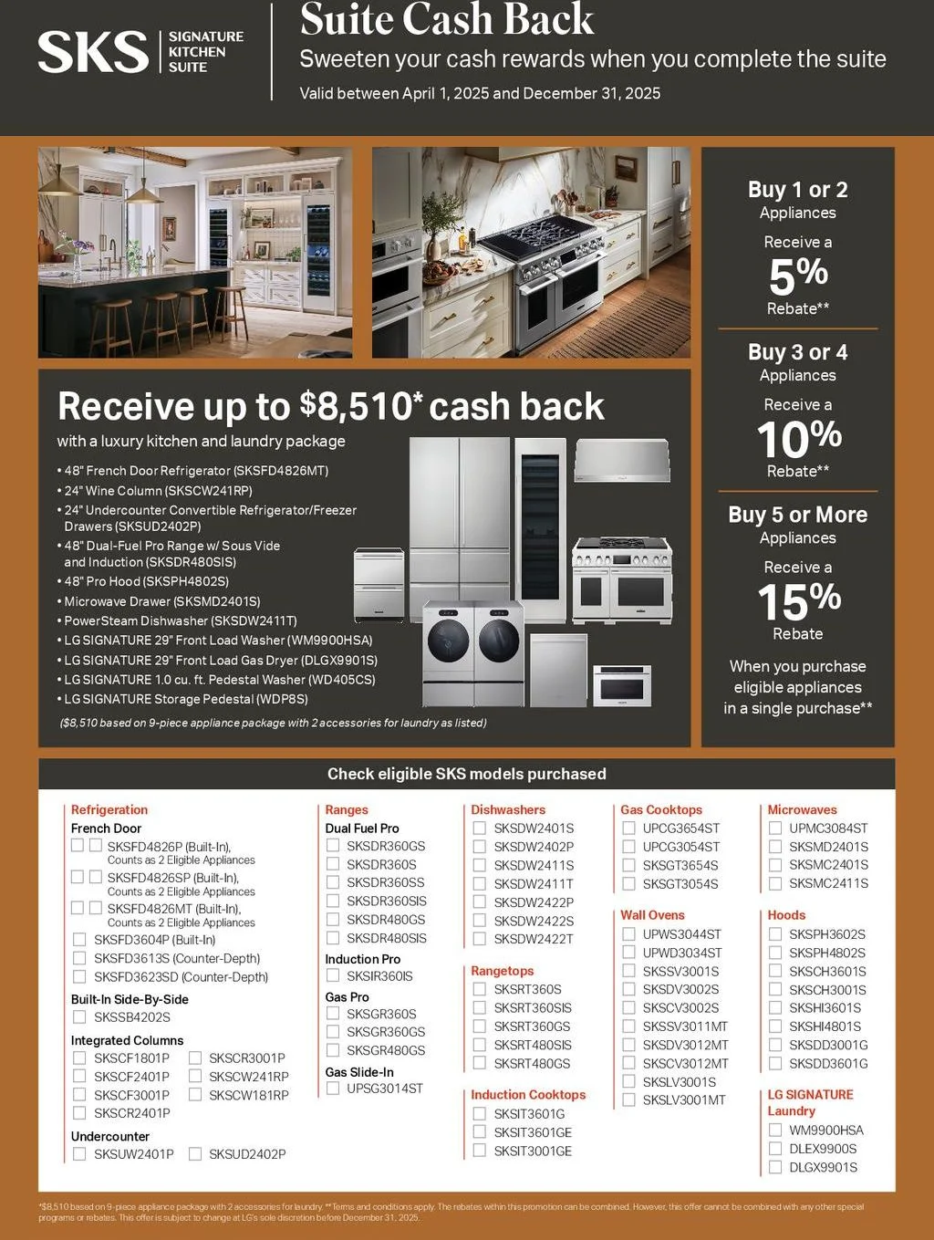 Signature Suite Cash Back Rebate