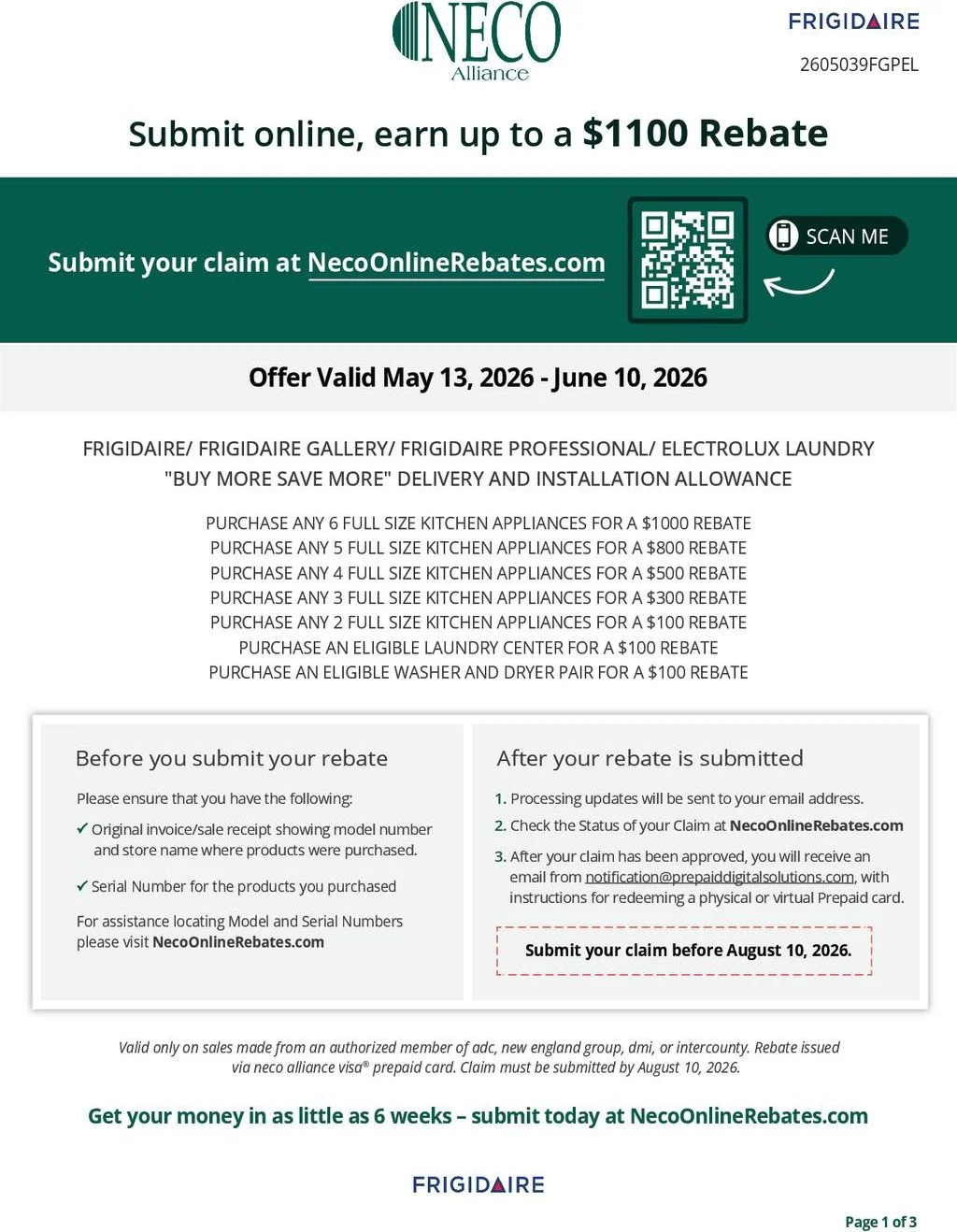 Frigidaire - Frigidaire Gallery - Frigidaire Professional - Electrolux Buy More Save More Delivery and Installation Allowance