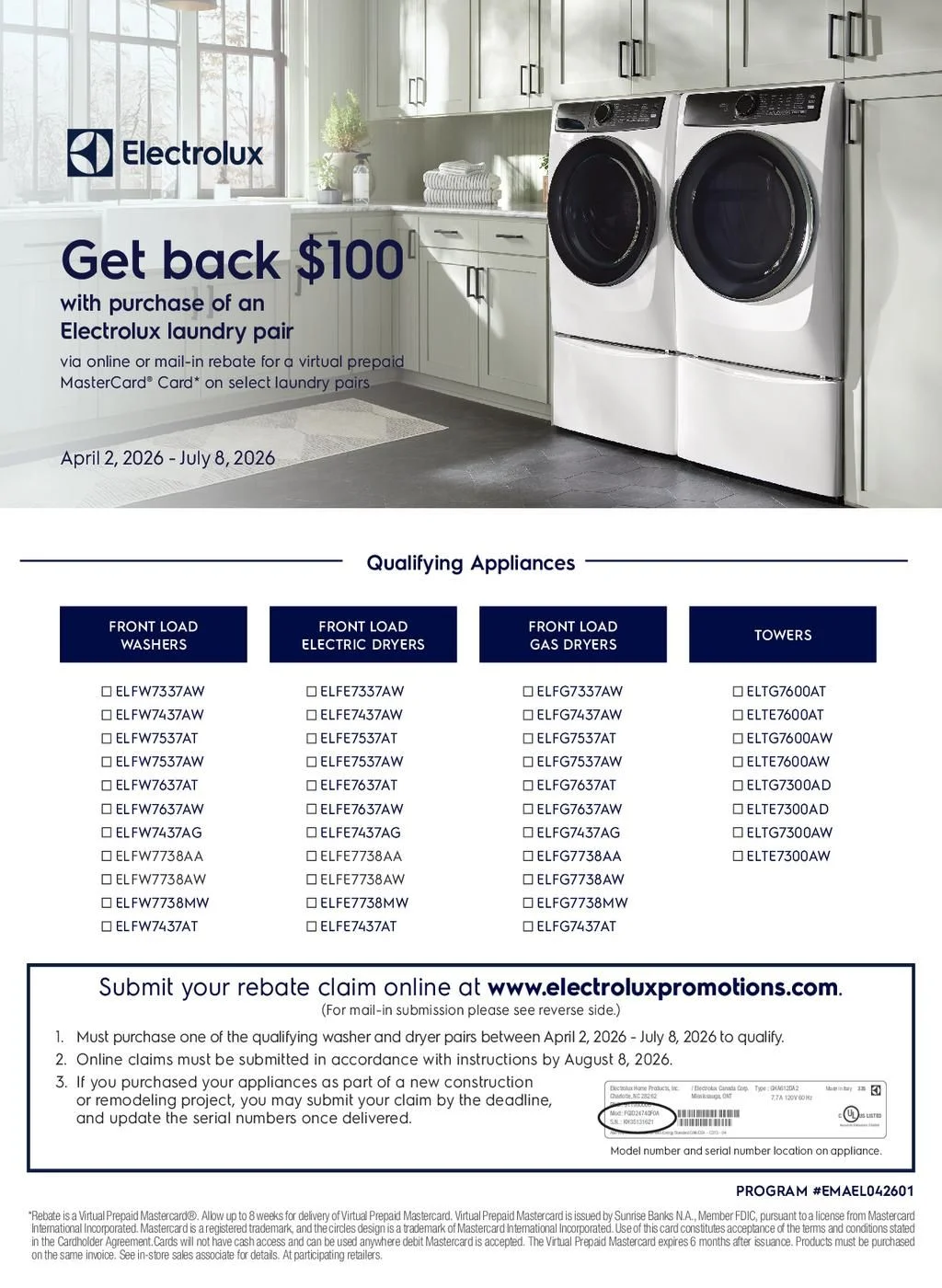 Electrolux Laundry Pair Rebate