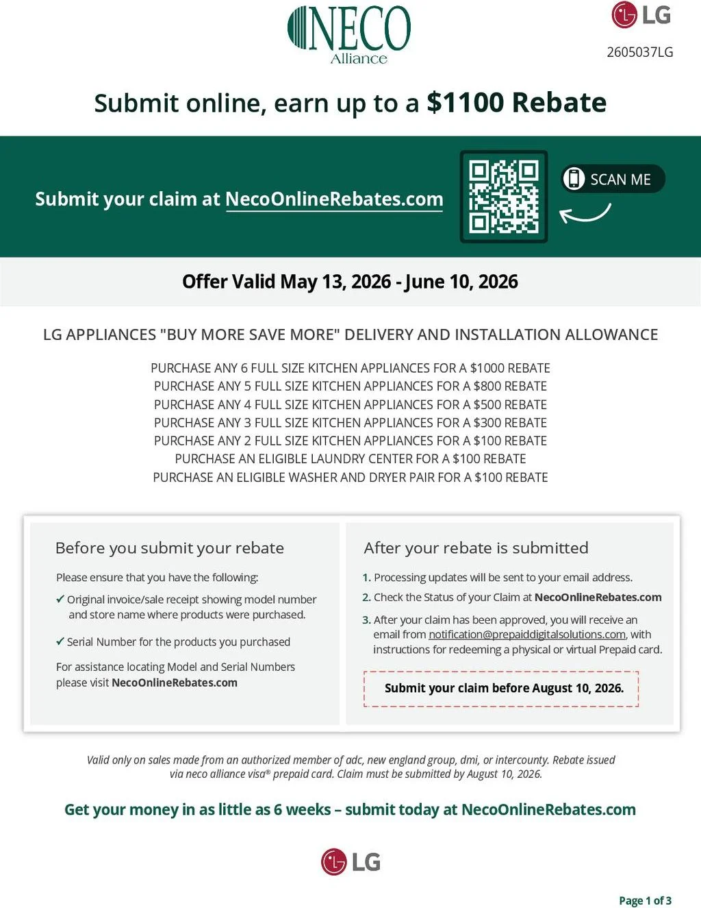 LG Appliances Buy More Save More Delivery and Installation Allowance