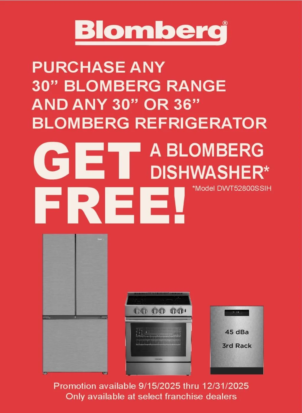 Blomberg Free Dishwasher Rebate