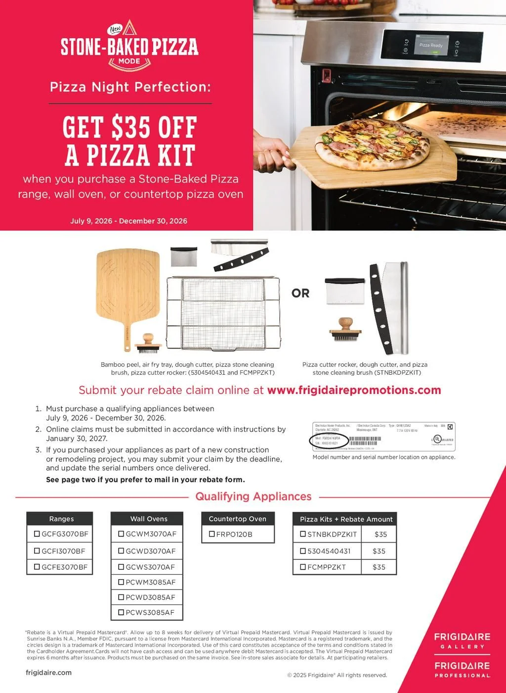 Frigidaire Pizza Night Perfection Rebate