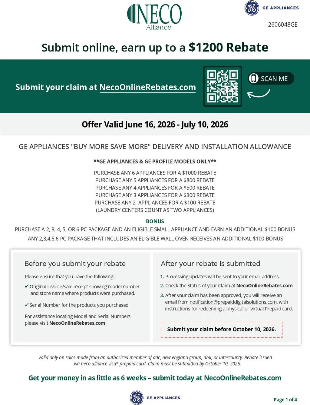 GE Appliances Buy More Save More Delivery and Installation Allowance