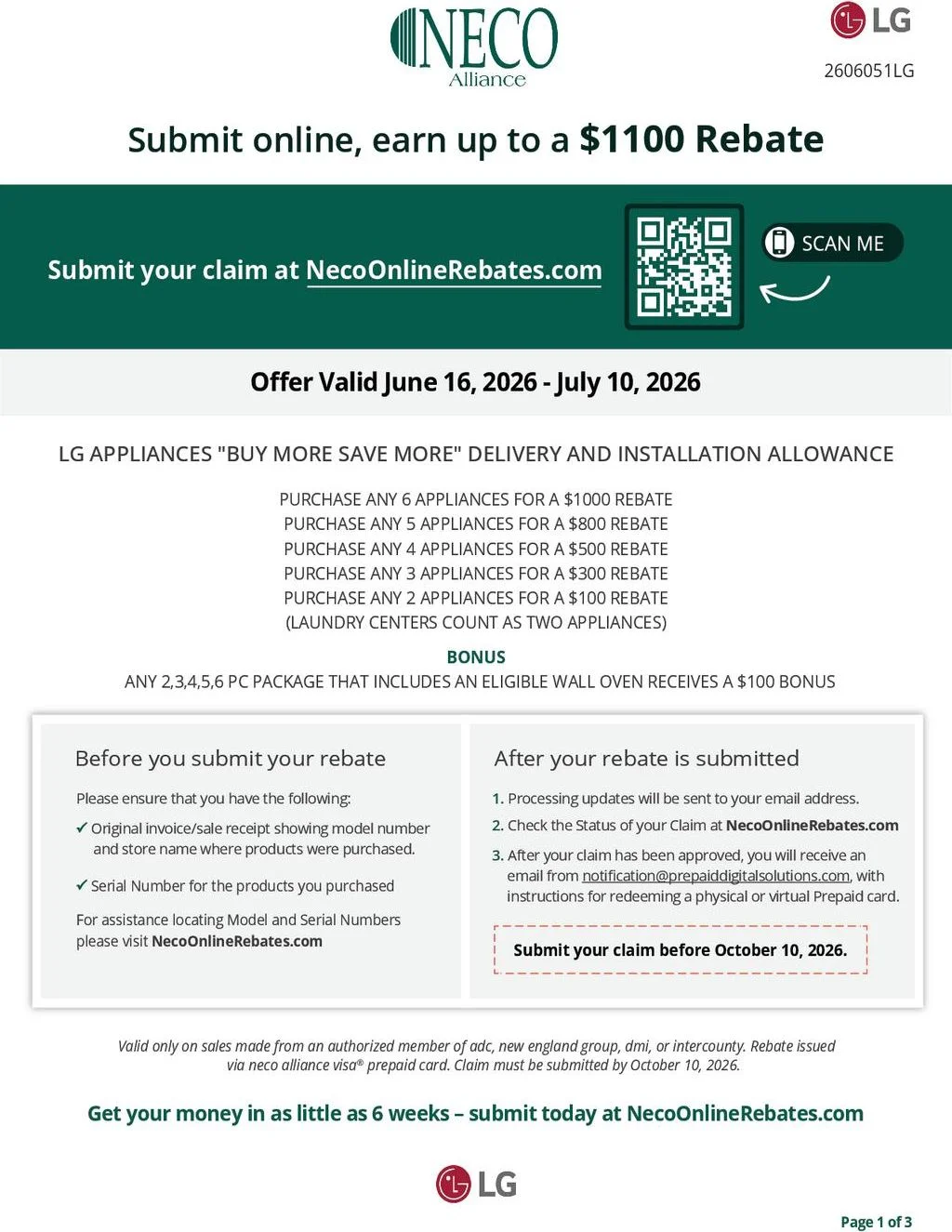 LG Appliances Buy More Save More Delivery and Installation Allowance