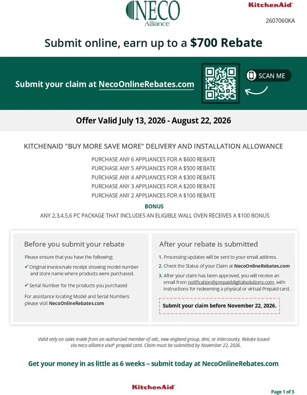 KitchenAid Buy More Save More Delivery and Installation Allowance