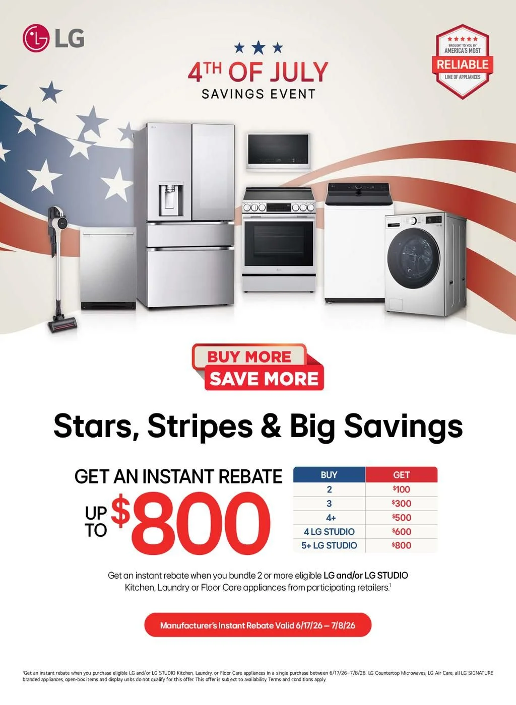 LG Buy More Save More 4th Of July Savings Event Instant Rebate