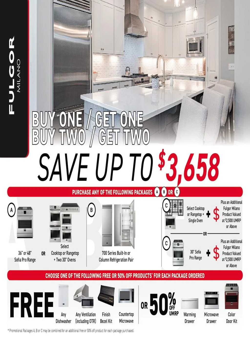  Fulgor Milano: Free item with purchase of Qualifying Kitchen Package