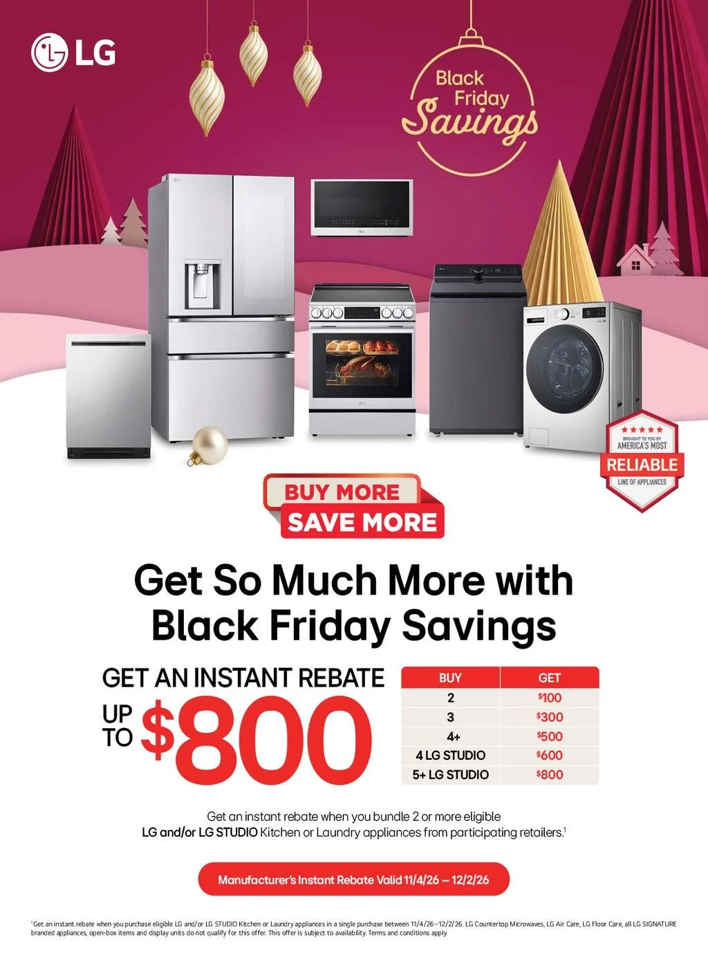 LG Buy More Save More Black Friday Savings Event Instant Rebate