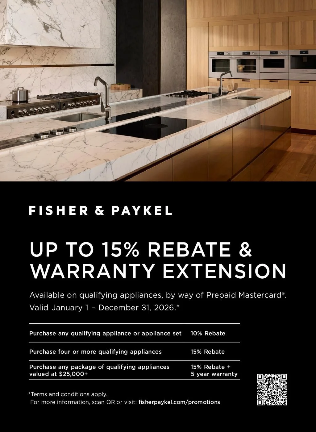 Fisher and Paykel 15% and Warranty Extension Rebate