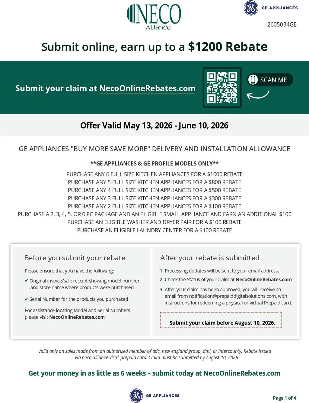 GE Appliances Buy More Save More Delivery and Installation Allowance